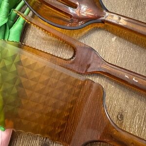 🍽️ Vintage Amber ULTRATEMP Serving Utensil Set - Mid Century Modern Kitchenware